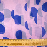 Organza of 100% printed Silk Pois Mauve Fond