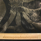 Mousseline imprimée dévorée dorée fond noir