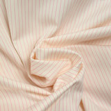 Coton fin tissé-teint rayé fuchsia fond blanc cassé