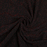 Ribbed knit with red Lurex stripe and black background