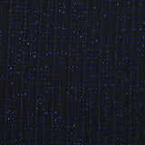 Ribbed knit Lurex stripe royal blue black background