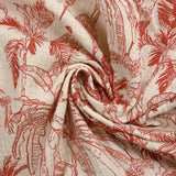 Double Gaze Printed Jouy Jungle Red Fond Ecru