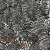 Dentelle festonnée impression argentée fond noir