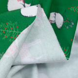 Jersey French terry animaux pull de Noël vert au mètre