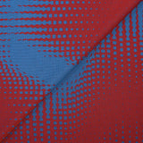 Maille de viscose fantaisie chevron à pois rouge et bleu