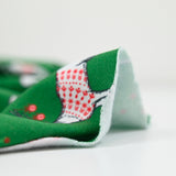 Jersey French terry animaux pull de Noël vert au mètre