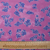 Jersey de viscose imprimé Lisianthus fond violet