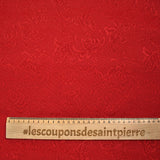 Jacquard polyviscose fleurs rouge