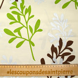 Polyester imprimé nature fond grège