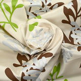 Polyester imprimé nature fond grège