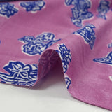 Jersey de viscose imprimé Lisianthus fond violet