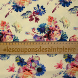 Jersey viscose imprimé un air floral fond crème