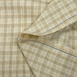 Lin viscose à carreaux Lurex argent fond ficelle et écru