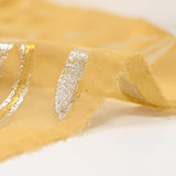 Mousseline de Soie dévorée Tlija or et argent fond ocre