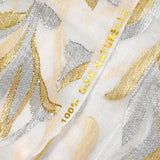 Mousseline de Soie dévorée Tlija or et argent fond blanc cassé