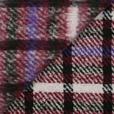 Brushed wool brushed with long prune, purple and dark green tiles