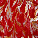 Devoured silk muslin tlija gold and silver red background