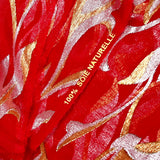 Devoured silk muslin tlija gold and silver red background
