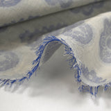 Jacquard 100% lin fleurs de Provence bleu