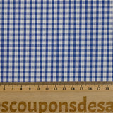 Cotton gingham 3mm royal blue