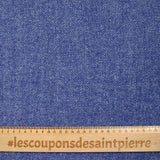 Sergé de laine mélangée bleu roi et blanc