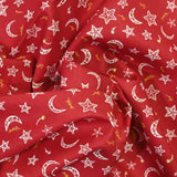 Cotton Popeline Printed Star Red Fond