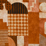 Velours de coton ras imprimé cactus camel et orange