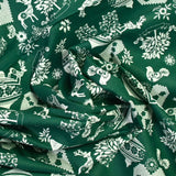 Popeline de coton imprimée pampille de Noël fond vert