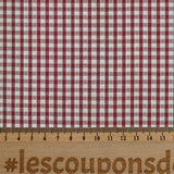 Coton Vichy 3mm bordeaux