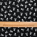 Coton imprimé skull party fond noir