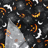 Coton imprimé nuit d’halloween fond noir