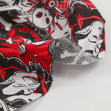 Coton imprimé vampires & créatures de la nuit rouge sang