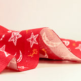 Cotton Popeline Printed Star Red Fond