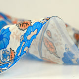 Blue and orange bohemian harmony printed crepe