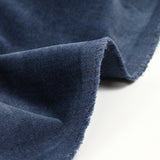 Velours de coton élasthanne ras bleu nuit