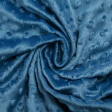 Polaire minky relief bleu barbeau