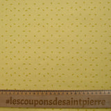 Maille polo coton imprimée sésame et lettres fond jaune