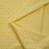 Maille polo coton imprimée sésame et lettres fond jaune