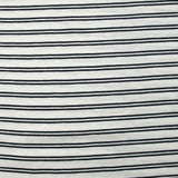 Jersey de coton flammé rayé bleu nuit et blanc