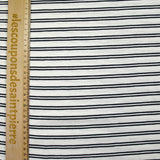 Jersey de coton flammé rayé bleu nuit et blanc