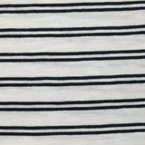 Jersey de coton flammé rayé bleu nuit et blanc