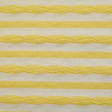 Jersey de coton rayure en texture jaune beurre et blanc