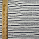 Jersey de polyester fin rayé et dévoré marine et blanc