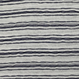 Jersey de polyester fin rayé et dévoré marine et blanc