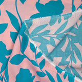Viscose imprimée Linda bleu fond rose