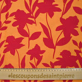 Viscose imprimée Linda rouge fond orange
