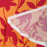 Viscose imprimée Linda rouge fond orange
