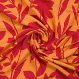 Viscose imprimée Linda rouge fond orange