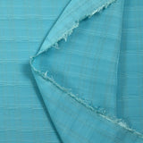Polyviscose peau de pêche à carreaux Josie aqua