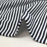 Jersey de algodón a rayas azul medianoche y blanco